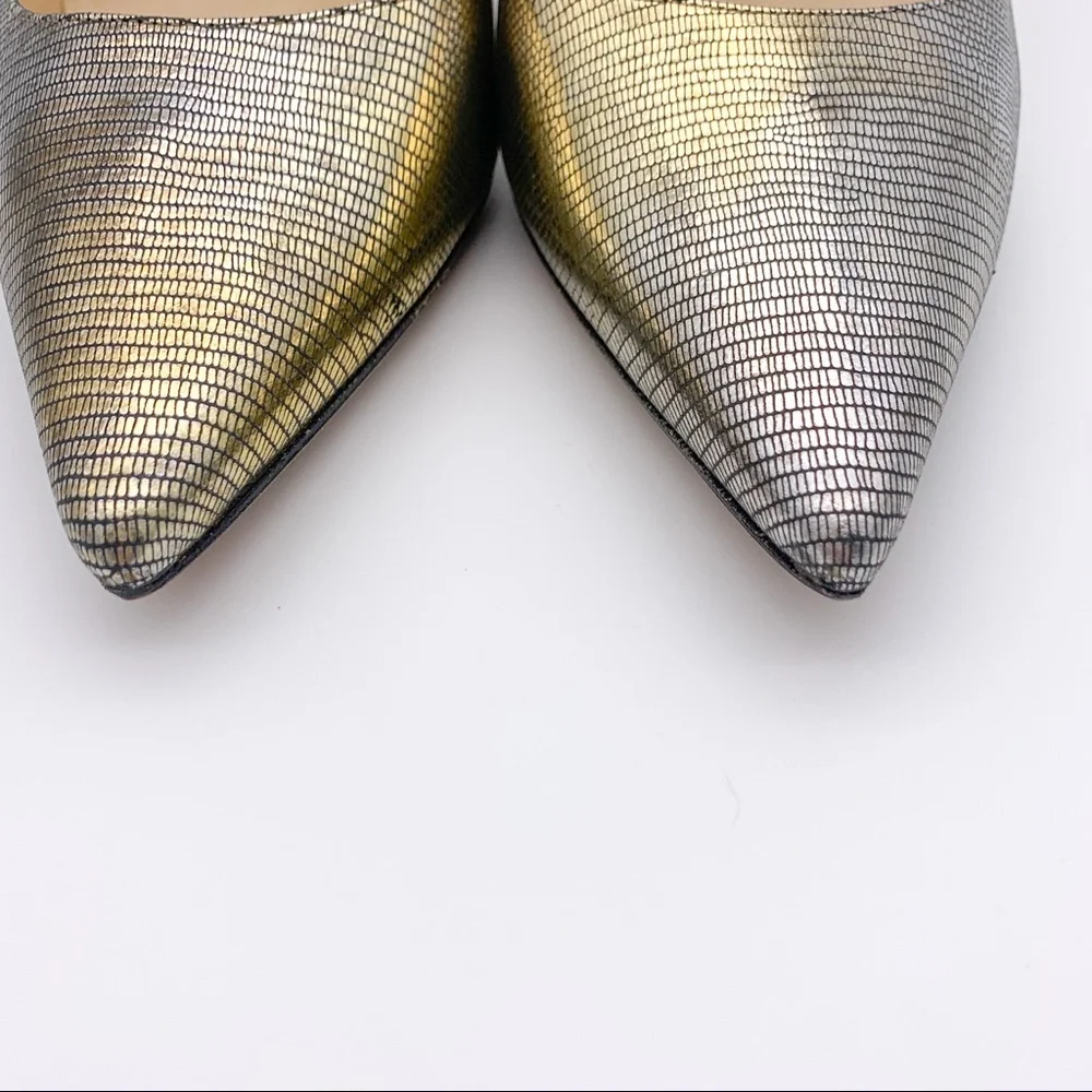 Jimmy Choo Agnes Metallic Leather Pumps